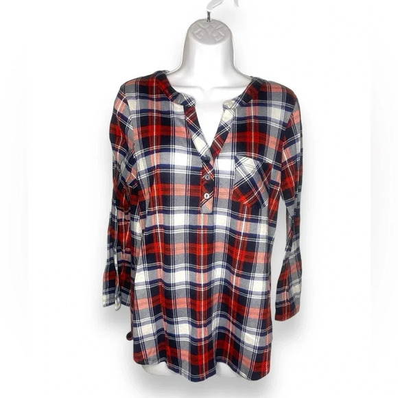 Alter Ego Women’s Plaid Long Sleeve Casual Top, Size 1X - Picture 4 of 7